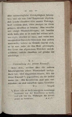 §. 5. Untersuchung des dritten Einwurfs.