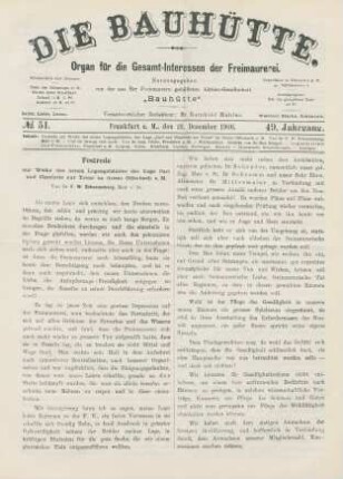No. 51. Frankfurt a. M., den 22. Dezember 1906. 49. Jahrgang.
