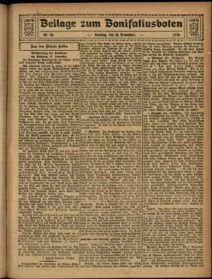 Zweite Ausgabe vom Sonntag, den 14. November 1926.
