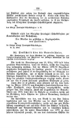 Denkschrift über die Gewerbeschulen : [III. Gymnasial- etc. Lehranstalten]