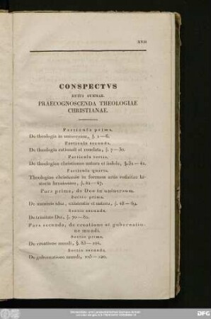 Conspectus Huius Summae. Praecognoscenda Theologiae Chirstianae.