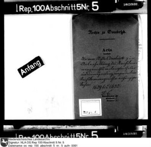 Anforderung der Unterhaltungsgelder des Hochstifts Osnabrück für das Reichskammergericht und Korrespondenz über dort anhängige Sachen