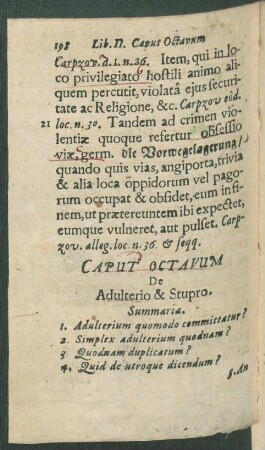 Caput Octavum De Adulterio & Stupro.