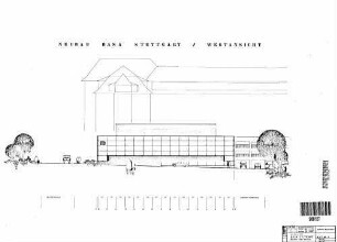 Stuttgart Hbf: Neubau Basa - Ansicht von Westen Nebengeb.