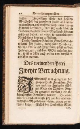 Des weinenden Petri Zweyte Betrachtung.