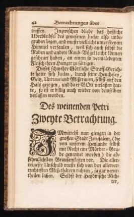 Des weinenden Petri Zweyte Betrachtung.