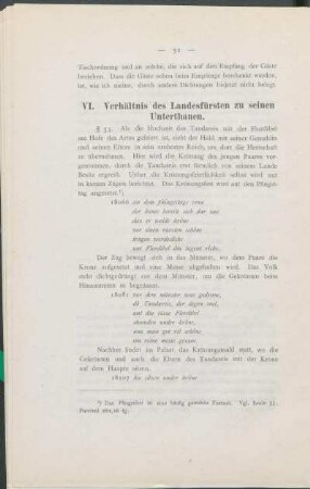 VI. Verhältnis des Landesfürsten zu seinen Unterthanen.