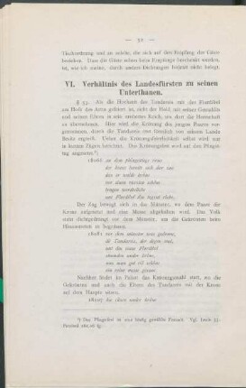 VI. Verhältnis des Landesfürsten zu seinen Unterthanen.