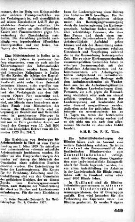 Selbsthilfebestrebungen der Blinden [Fürsorgewesen]