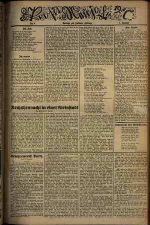 Zweite Ausgabe vom Mittwoch, den 01. Januar 1930.
