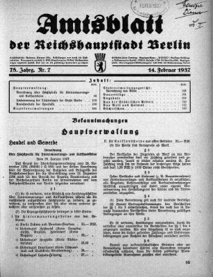 1937,7: Nr. 7, 14. Februar 1937