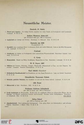 Neuzeitliche Meister (Nr. 1-128)