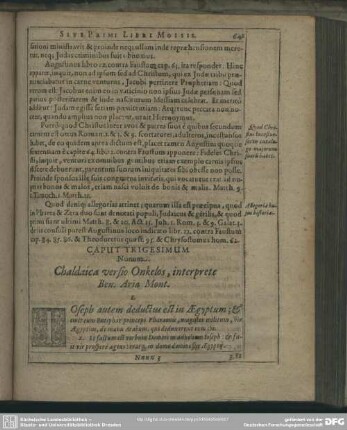 Caput Trigesimum Nonum. Chaldaica versio Onkelos, interprete Ben. Aria Mont.