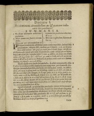 Decisio I. - Decisio XVII.