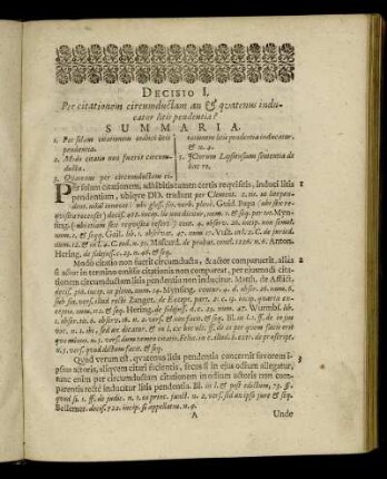 Decisio I. - Decisio XVII.