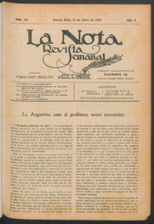 La Argentina ante el problema social económico