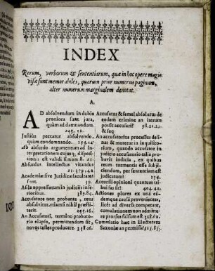 Index Rerum, verborum & sententiarum [...]