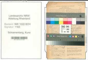 Entnazifizierung Kuno Schoenenberg , geb. 06.09.1894 (Stadtinspektor)