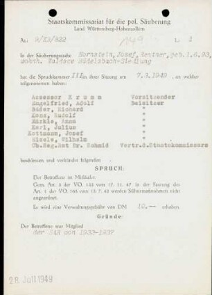 Hornstein, Josef