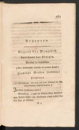Aegypten. Gegend bey Memphis. Landhaus der Königin.