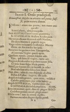 195-207, Imago I. Ortûs prodigiosi. - Imago VI. Devontionis Eucharisticae.