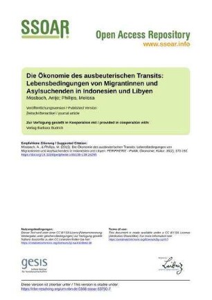 Die Ökonomie des ausbeuterischen Transits: Lebensbedingungen von Migrantinnen und Asylsuchenden in Indonesien und Libyen