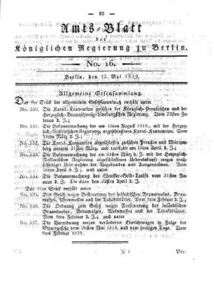 No. 16, 12. Mai 1819