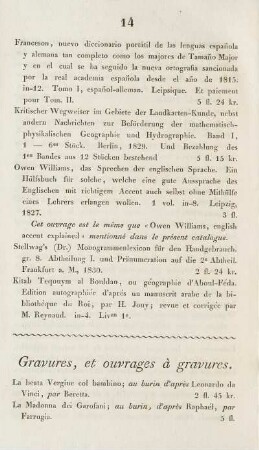 Gravures, et ouvrages à gravures