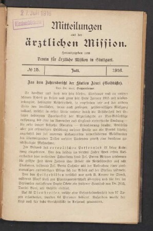 No. 15. Juli 1916