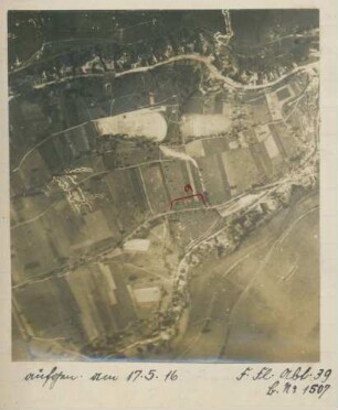 Foto feindlicher Batterien südlich von Paissy (Luftbild)