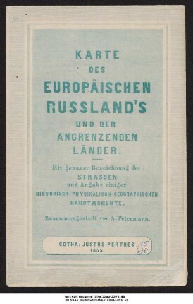 Karte des europäischen Russlands und der angrenzenden Länder : mit genauer Bezeichnung der Strassen und einiger historisch-physikalisch-geographischen Hauptmomente