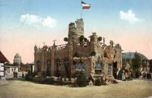 Burg-Café [Intern. Baufachausstellung mit Sonderausstellungen Leipzig 1913 : Offizielle Postkarte]