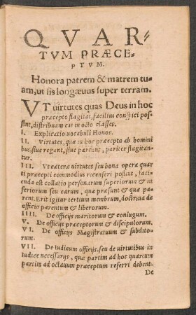 Quartum Praeceptum.