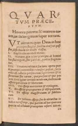 Quartum Praeceptum.