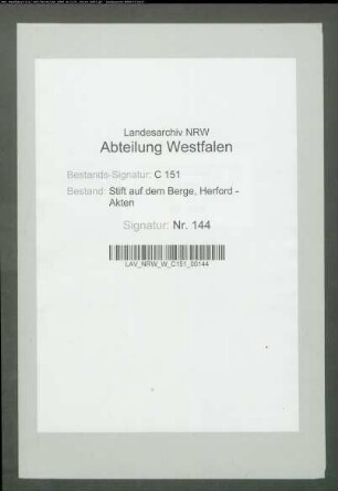 Bitte der Friederike von Hagen um eine Expektanz auf eine Präbende