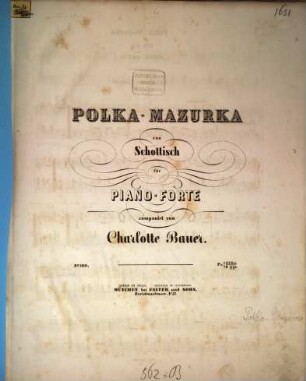 Polka-Mazurka und Schottisch für Piano-Forte