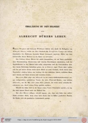 Erklärung zu den Bildern aus Albrecht Dürers Leben