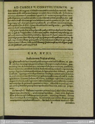 Cap. XVIII. Indiciorum Praeparatoria