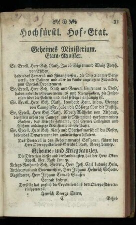 Hochfuerstl. Hof-Etat