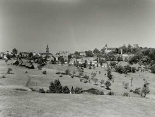 Frauenstein, Stadtansicht über das Kuttelbachtal von Osten gesehen
