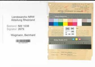 Entnazifizierung Bernhard Wegmann , geb. 16.02.1888 (Finanzbeamter)
