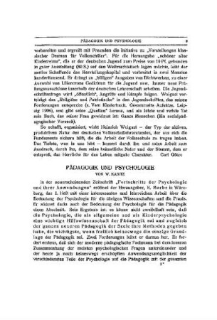 Pädagogik und Psychologie