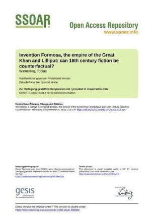Invention Formosa, the empire of the Great Khan and Lilliput: can 18th century fiction be counterfactual?