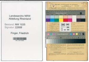 Entnazifizierung Friedrich Finger , geb. 27.07.1890 (Studienrat)