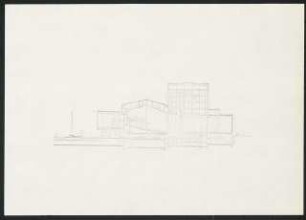 Stadttheater, Heilbronn: Modell, Längsschnitt (Entwurf D)