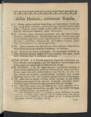 Actus Humani, eorumque Regulae