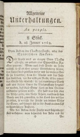 8 Stück. d. 28. Jenner 1769.