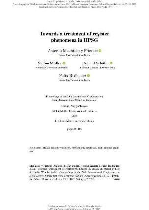 Towards a treatment of register phenomena in HPSG