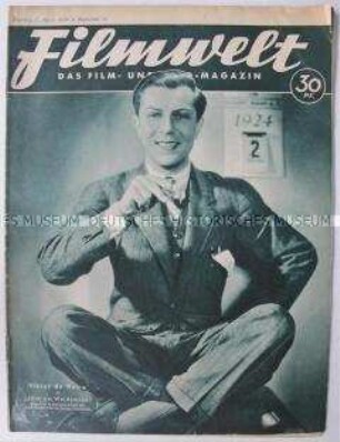 Fachzeitschrift für Film und Fotografie "Filmwelt" mit Szenenfotos aus verschiedenen UfA-Filmen
