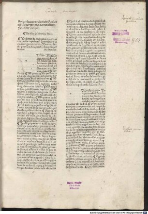 Super primo libro Decretalium : Mit Gedicht von Nicodemus Tranchedinus. P. 1-2. 2, Super Decretal. I, 17—43